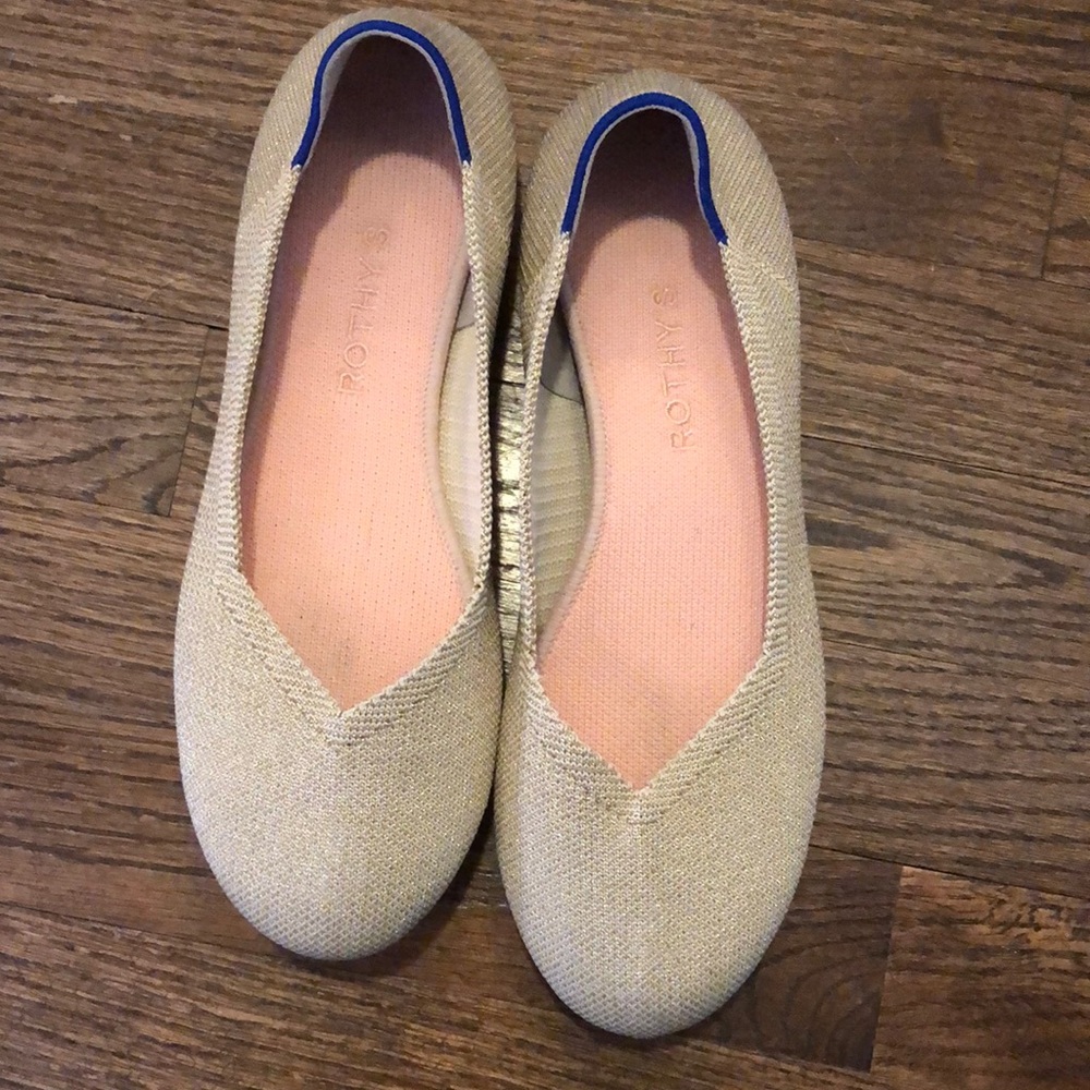 Rothy's Women's metallic gold flats